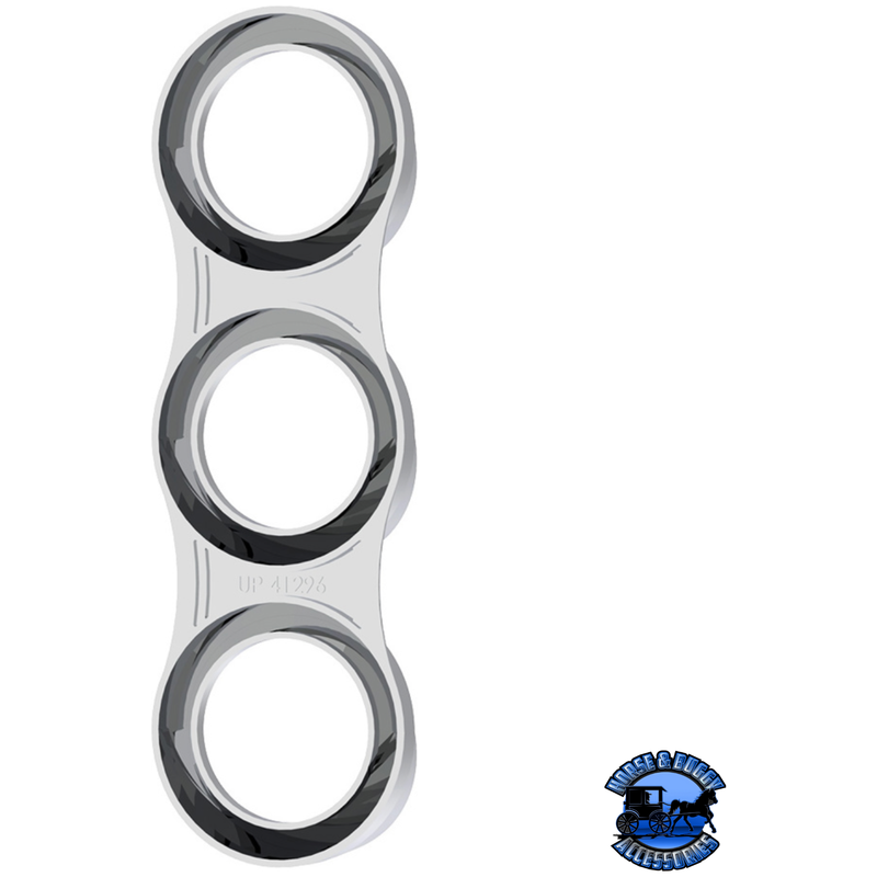 3 GAUGE CLUSTER BEZEL WITH VISOR FOR 2006+ PETERBILT - VERTICAL #41296 Gauge Bezel Light Gray