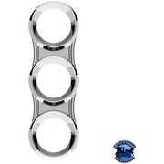 3 GAUGE CLUSTER BEZEL WITH VISOR FOR 2006+ PETERBILT - VERTICAL #41296 Gauge Bezel Light Gray