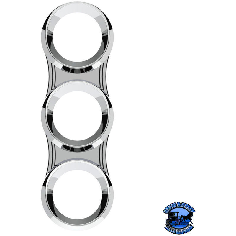 3 GAUGE CLUSTER BEZEL WITH VISOR FOR 2006+ PETERBILT - VERTICAL #41296 Gauge Bezel Light Gray