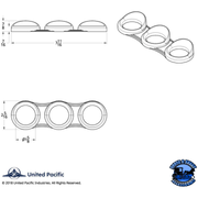 3 GAUGE CLUSTER BEZEL WITH VISOR FOR 2006+ PETERBILT - HORIZONTAL #41295 Gauge Bezel Light Gray