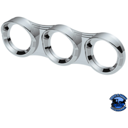 3 GAUGE CLUSTER BEZEL WITH VISOR FOR 2006+ PETERBILT - HORIZONTAL #41295 Gauge Bezel Gray