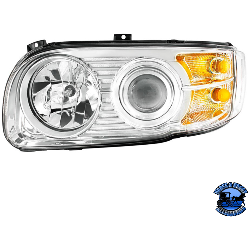 HEADLIGHT FOR 2008-2024 PETERBILT 389 (Choose Side) HEADLIGHT Driver's Side Light Gray