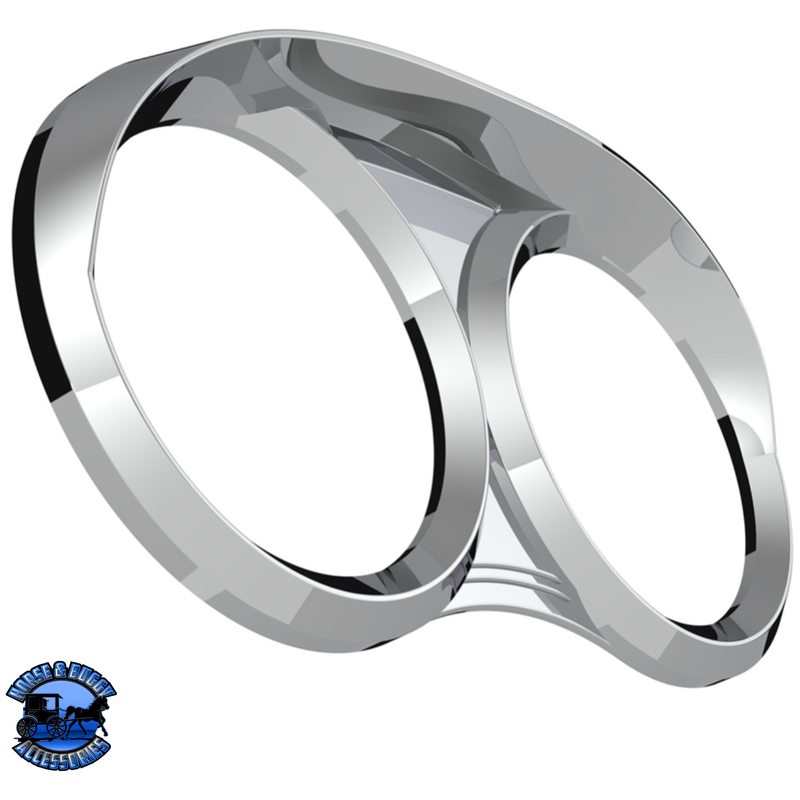 DUAL GAUGE CLUSTER BEZEL WITH VISOR FOR 2006+ PETERBILT #41254 Gauge Bezel Dark Gray