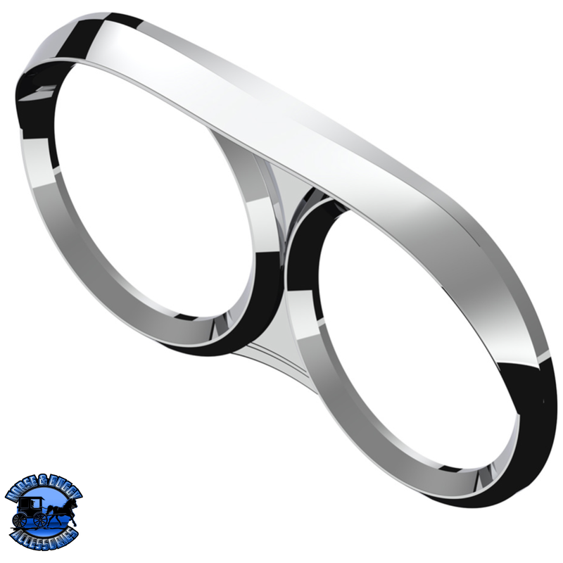 DUAL GAUGE CLUSTER BEZEL WITH VISOR FOR 2006+ PETERBILT #41254 Gauge Bezel Gray