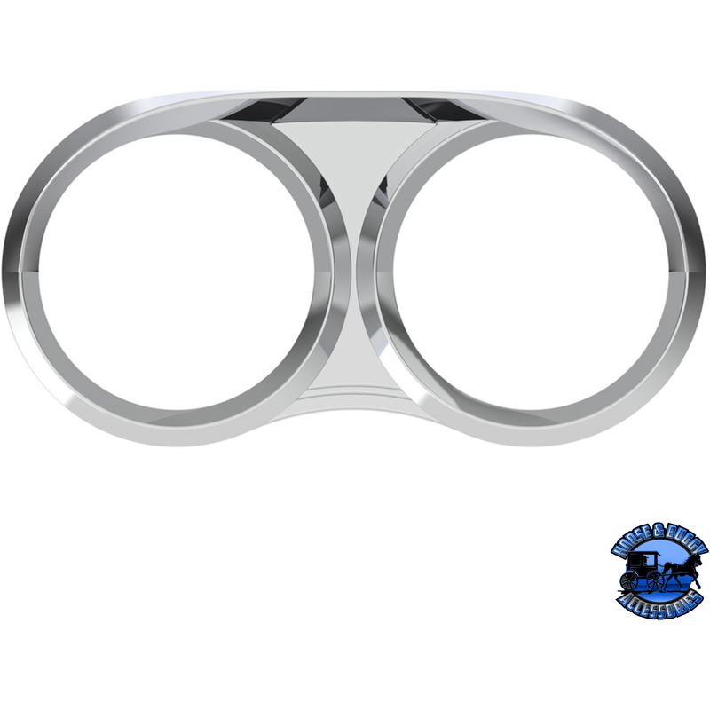 DUAL GAUGE CLUSTER BEZEL WITH VISOR FOR 2006+ PETERBILT #41254 Gauge Bezel Gray