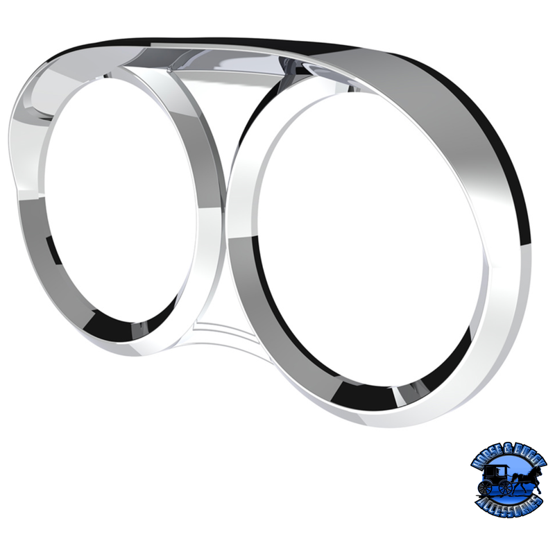 DUAL GAUGE CLUSTER BEZEL WITH VISOR FOR 2006+ PETERBILT #41254 Gauge Bezel Gray