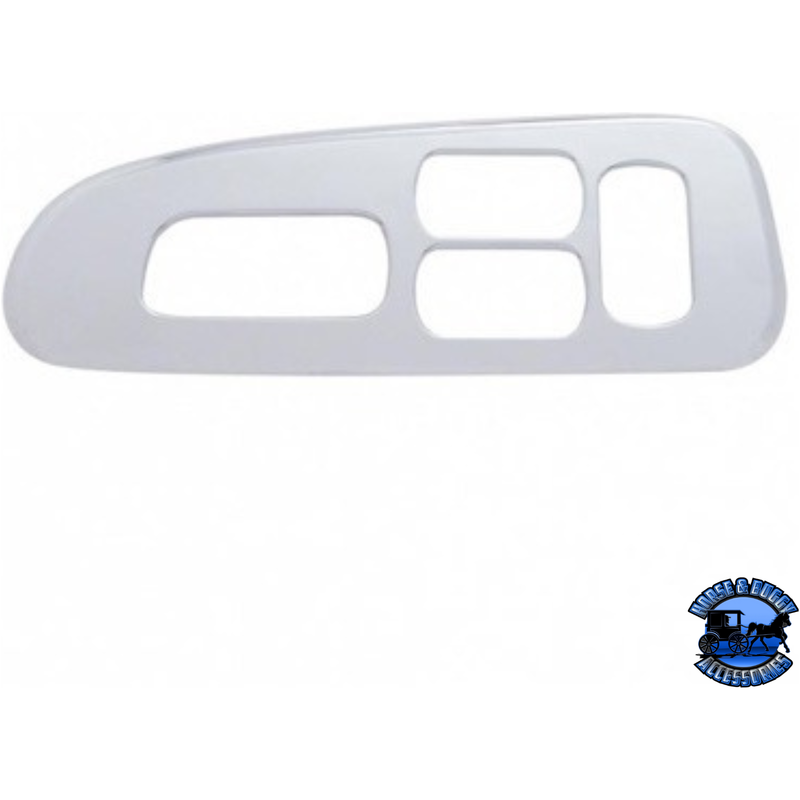 CHROME PLASTIC WINDOW SWITCH TRIM FOR 2008-2022 PETERBILT 389/388- DRIVER (4 OPENINGS) #41183 Window Trim Light Gray
