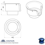 CHROME CUP HOLDER INSERT FOR KENWORTH W900/T800/T600 (2002-2008) & PETERBILT 379/378 (2001-2005) #40963 Cup Holder Dark Slate Gray