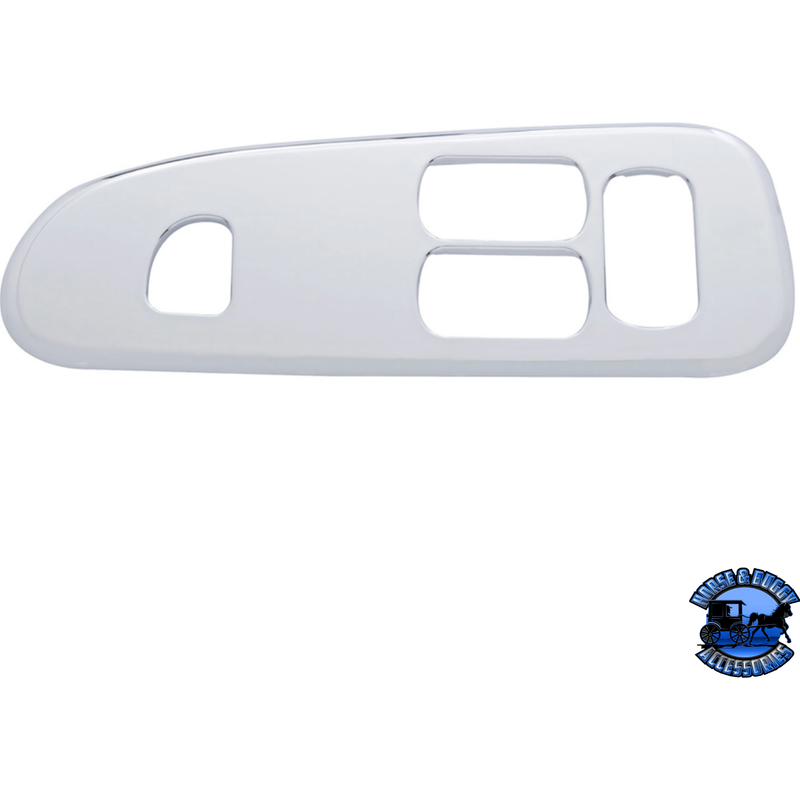 CHROME PLASTIC WINDOW SWITCH TRIM FOR 2008+ PETERBILT 389/388- DRIVER (3 LARGE & 1 SMALL OPENING) #41181 Window Trim Light Gray