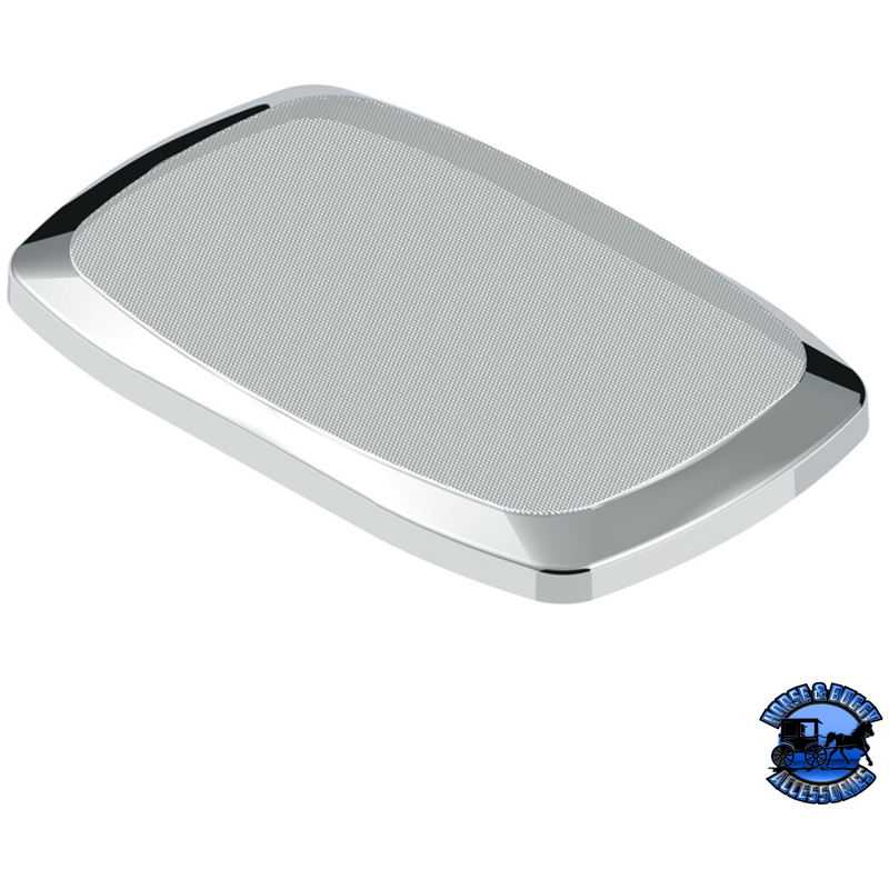 CHROME RECTANGULAR SPEAKER COVER FOR PETERBILT 389 (2008+), 388 (2008-2014),& 335 (2006-2014) #41185 Speaker Cover Gray