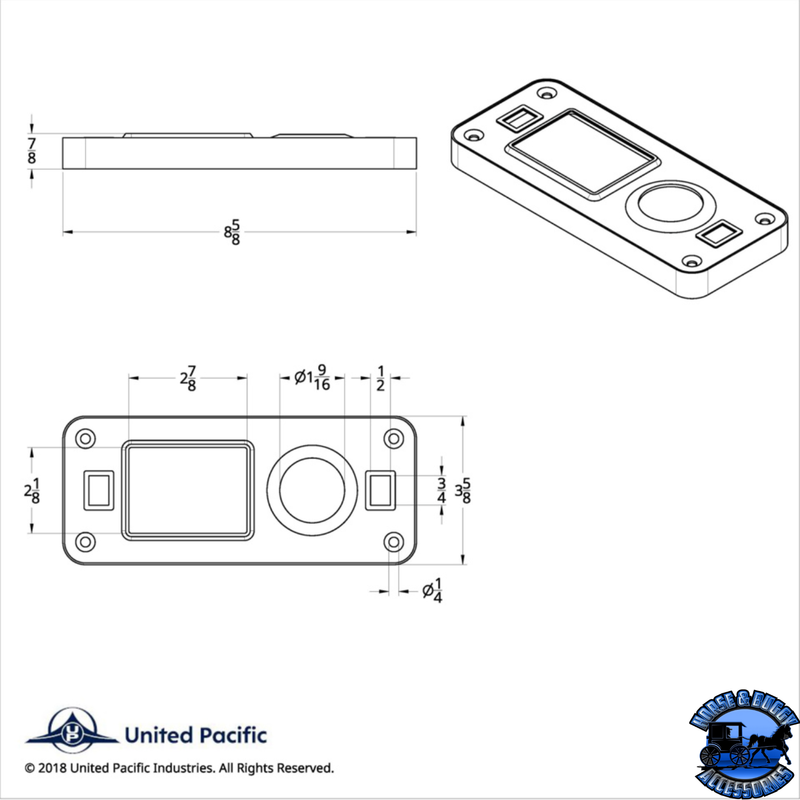 CHROME PLASTIC DOME LIGHT COVER WITH SWIVEL LIGHT HOLE FOR PETERBILT 386 (2006-2010) & 387 (1999-2010) #40980 Dome Light Cover Dark Slate Gray