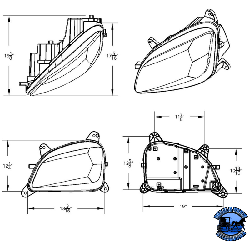 LED HEADLIGHT WITH SEQUENTIAL LED TURN SIGNAL FOR PETERBILT 579 (2012-2021) & 587 (2010-2016) (Choose Color) (Choose Side) HEADLIGHT Chrome / Driver's Side,Chrome / Passenger's Side,Black / Driver's Side,Black / Passenger's Side Lavender