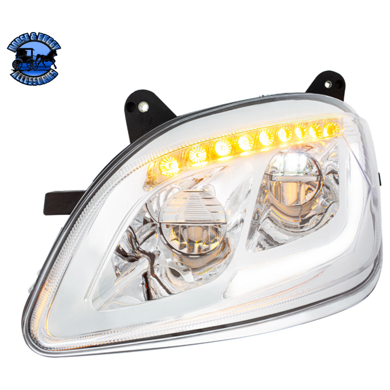 LED HEADLIGHT WITH SEQUENTIAL LED TURN SIGNAL FOR PETERBILT 579 (2012-2021) & 587 (2010-2016) (Choose Color) (Choose Side) HEADLIGHT Chrome / Driver's Side,Chrome / Passenger's Side,Black / Driver's Side,Black / Passenger's Side Light Gray
