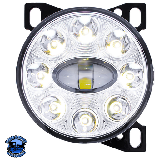 9 LED PROJECTOR FOG LIGHT WITH LED POSITION LIGHTS FOR PETERBILT 579/587 & KENWORTH T660 (Choose Color) FOG LIGHT Chrome,Black Dark Slate Gray