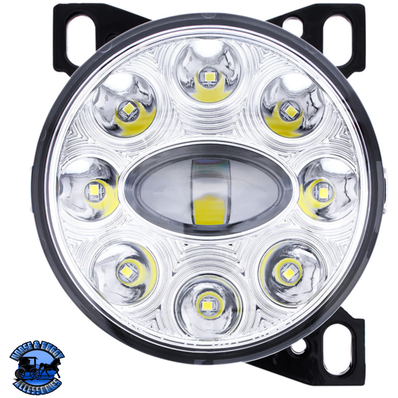 9 LED PROJECTOR FOG LIGHT WITH LED POSITION LIGHTS FOR PETERBILT 579/587 & KENWORTH T660 (Choose Color) FOG LIGHT Chrome,Black Dark Slate Gray