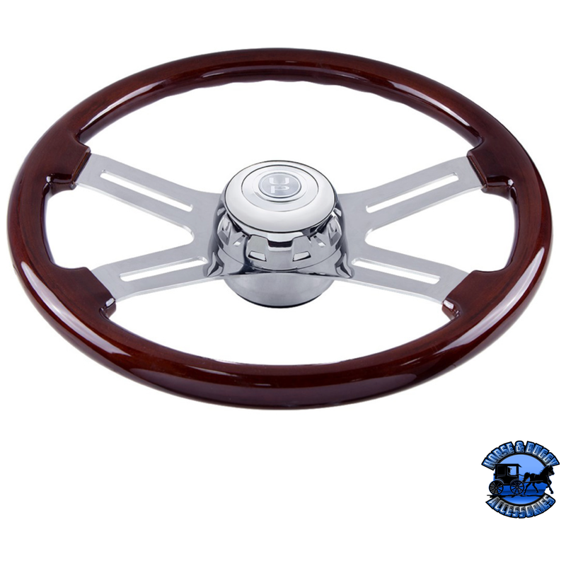 CHROME STEERING WHEEL HUB & HORN BUTTON KIT FOR 2014-2024 KENWORTH T680 & PETERBILT 579 #88292 Steering Wheel Hub Light Gray