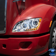 10 LED HEADLIGHT FOR PETERBILT 587 (2010-2016) & 579 (2012-2021) (Choose Color) (Choose Side) HEADLIGHT Chrome / Driver's Side,Chrome / Passenger's Side,Black / Driver's Side,Black / Passenger's Side Dark Red