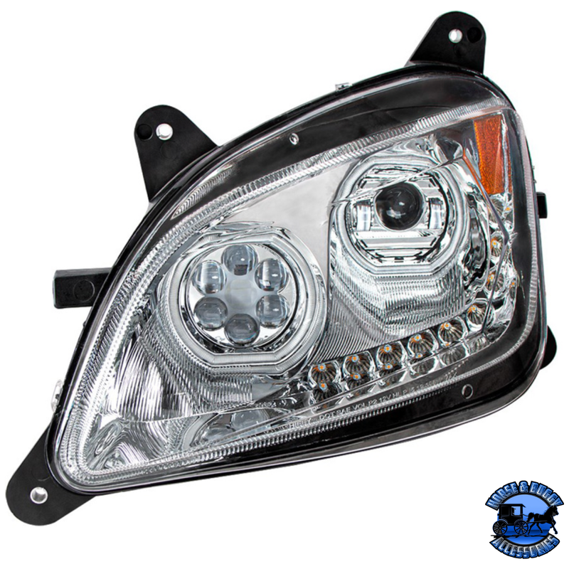 10 LED HEADLIGHT FOR PETERBILT 587 (2010-2016) & 579 (2012-2021) (Choose Color) (Choose Side) HEADLIGHT Chrome / Driver's Side,Chrome / Passenger's Side,Black / Driver's Side,Black / Passenger's Side Dark Slate Gray