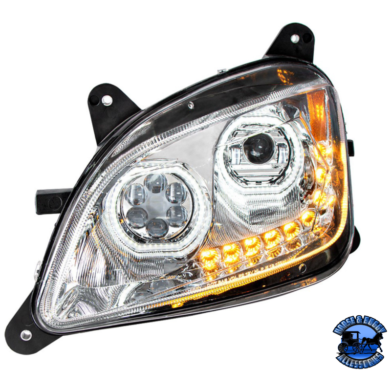 10 LED HEADLIGHT FOR PETERBILT 587 (2010-2016) & 579 (2012-2021) (Choose Color) (Choose Side) HEADLIGHT Chrome / Driver's Side,Chrome / Passenger's Side,Black / Driver's Side,Black / Passenger's Side Gray