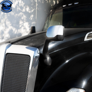 HOOD MIRROR FOR 2013-2021 KENWORTH T680 & 2012-2021 PETERBILT 579 (Choose Color) (Choose Side) Hood Mirror Chrome / Driver's Side,Chrome / Passenger's Side,Black / Driver's Side,Black / Passenger's Side Light Gray
