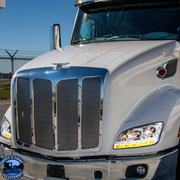PROJECTION HEADLIGHT WITH LED SEQUENTIAL TURN AND DRL FOR 2012-2021 PETERBILT 579 (Choose Color) (Choose Side) HEADLIGHT Chrome / Driver's Side,Chrome / Passenger's Side,Black / Driver's Side,Black / Passenger's Side Slate Gray