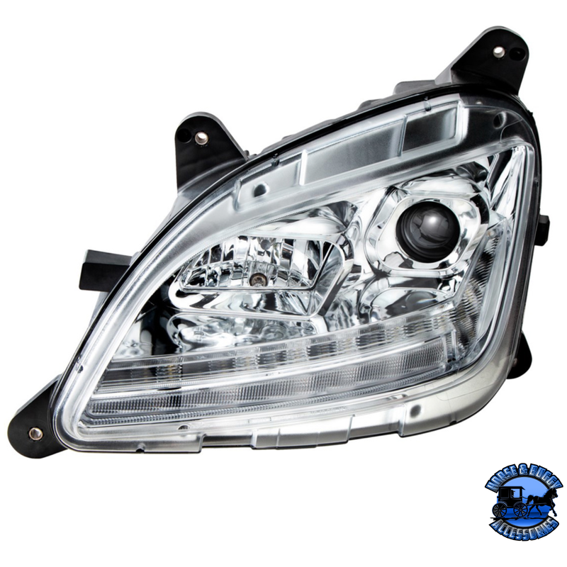 PROJECTION HEADLIGHT WITH LED SEQUENTIAL TURN AND DRL FOR 2012-2021 PETERBILT 579 (Choose Color) (Choose Side) HEADLIGHT Chrome / Driver's Side,Chrome / Passenger's Side,Black / Driver's Side,Black / Passenger's Side Gray
