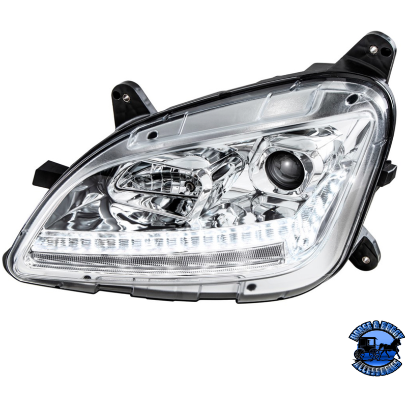 PROJECTION HEADLIGHT WITH LED SEQUENTIAL TURN AND DRL FOR 2012-2021 PETERBILT 579 (Choose Color) (Choose Side) HEADLIGHT Chrome / Driver's Side,Chrome / Passenger's Side,Black / Driver's Side,Black / Passenger's Side Light Gray