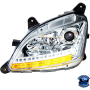 PROJECTION HEADLIGHT WITH LED SEQUENTIAL TURN AND DRL FOR 2012-2021 PETERBILT 579 (Choose Color) (Choose Side) HEADLIGHT Chrome / Driver's Side,Chrome / Passenger's Side,Black / Driver's Side,Black / Passenger's Side Light Gray