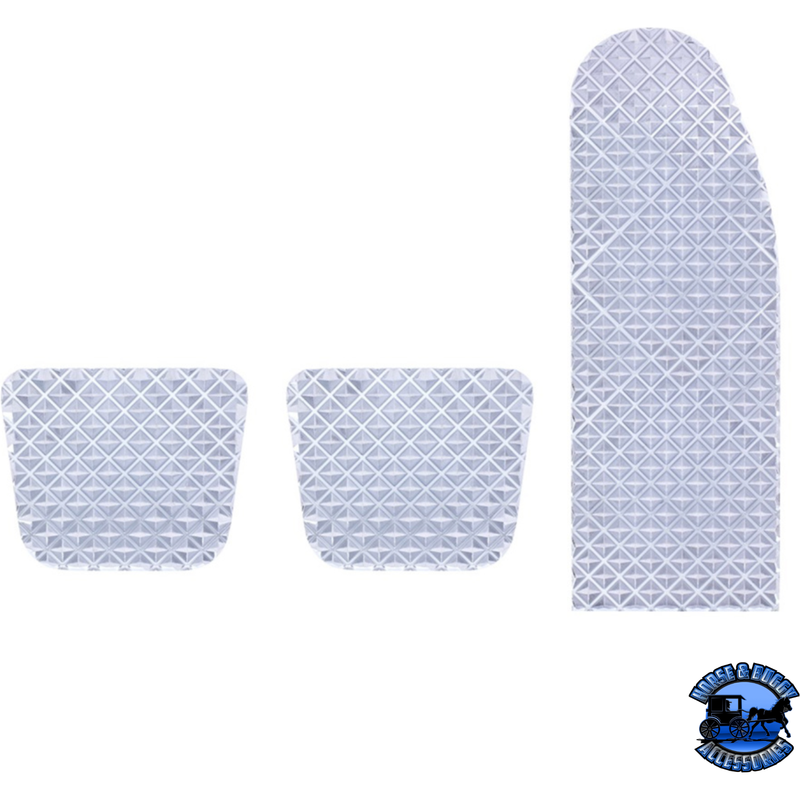 CHROME BILLET ALUMINUM DIAMOND PEDAL SET FOR 2014+ PETERBILT 567/579/587 #70369 pedal Light Gray