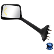 CHROME PLASTIC HOOD MIRROR ASSEMBLY WITH SEQUENTIAL LED TURN SIGNALS FOR 2018-2024 INTERNATIONAL LT (Choose Side) Hood Mirror Driver's Side,Passenger's Side Dark Slate Gray