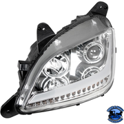 PROJECTION HEADLIGHT WITH LED POSITION LIGHT & SIGNAL FOR 2012-2021 PETERBILT 579 (Choose Color) (Choose Side) HEADLIGHT Chrome / Driver's Side,Chrome / Passenger's Side,Black / Driver's Side,Black / Passenger's Side Light Slate Gray