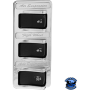 CHROME 3-ROCKER SWITCH COVER FOR PETERBILT 579 (2012-2019) & 567 (2014-2019)- 3 SWITCHES #41768 Switch Cover Black