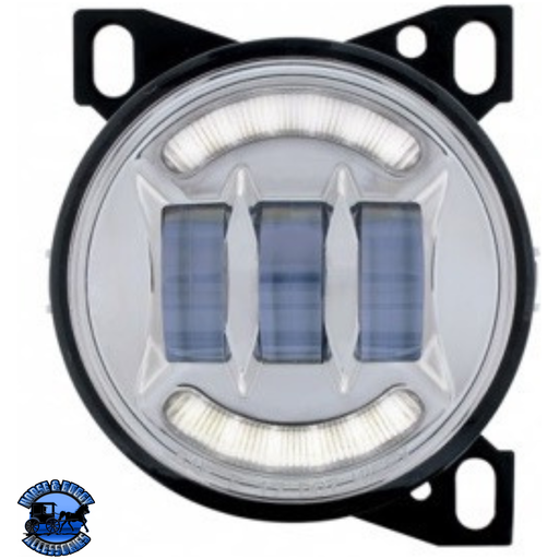 18 LED FOG LIGHT WITH LED LIGHT BAR FOR PETERBILT 579 (2012-2021), 587 (2010-2016) & KENWORTH T660 (2007-2017) (Choose Color) LED FOG LIGHT Chrome Gray