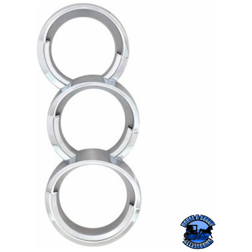 CHROME PLASTIC CENTER DASH 3-GAUGE CLUSTER BEZEL WITH VISOR FOR 2013-2021 PETERBILT 579-RIGHT #41755 Center Dash Light Gray