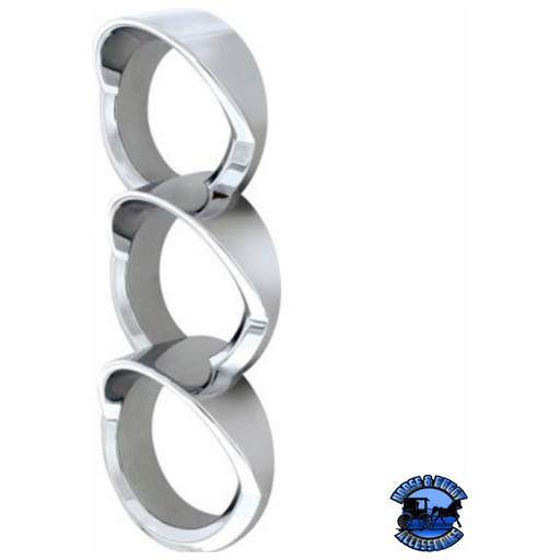 CHROME PLASTIC CENTER DASH 3-GAUGE CLUSTER BEZEL WITH VISOR FOR 2013-2021 PETERBILT 579-RIGHT #41755 Center Dash Gray