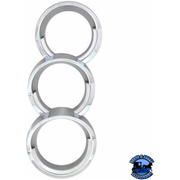 CHROME PLASTIC CENTER DASH 3-GAUGE CLUSTER BEZEL WITH VISOR FOR 2013-2021 PETERBILT 579-LEFT #41754 Center Dash Light Gray