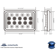 ULTRALIT - 18 High Power LED Rectangular Light With LED Position Light Bar #36449 LED Rectangular Light Light Gray