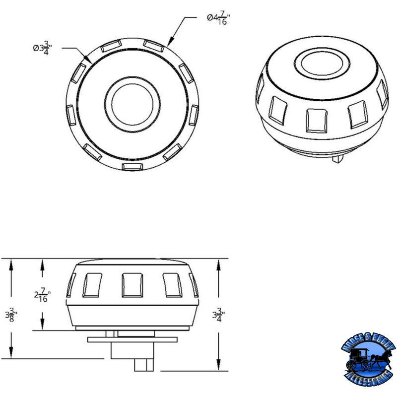 CHROME STEERING WHEEL HUB & HORN BUTTON KIT FOR PETERBILT (2006+) & KENWORTH (2003+) #88259 Steering Wheel Hub Black
