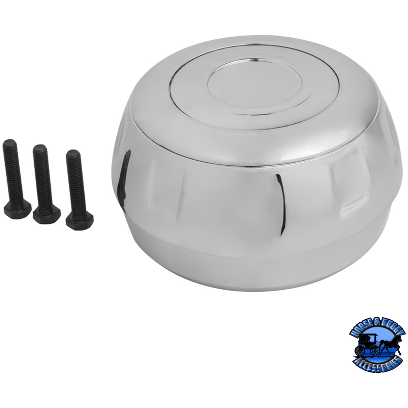CHROME STEERING WHEEL HUB & HORN BUTTON KIT FOR PETERBILT (2006+) & KENWORTH (2003+) #88259 Steering Wheel Hub Gray