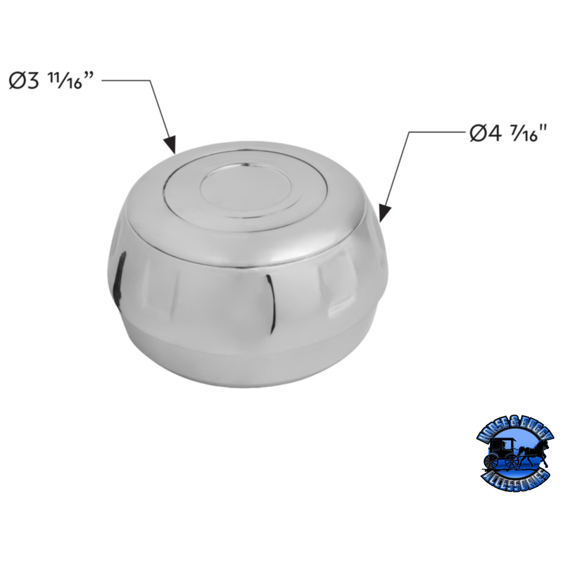 CHROME STEERING WHEEL HUB & HORN BUTTON KIT FOR PETERBILT (2006+) & KENWORTH (2003+) #88259 Steering Wheel Hub Gray