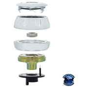 CHROME STEERING WHEEL HUB & HORN BUTTON KIT FOR PETERBILT (2006+) & KENWORTH (2003+) #88259 Steering Wheel Hub Light Gray