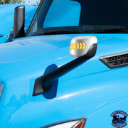 HOOD MIRROR ASSEMBLY W/LED LIGHTS ON MIRROR COVER & GLASS FOR 2018-2024 FREIGHTLINER CASCADIA (Choose Side) Hood Mirror Driver's Side,Passenger's Side Medium Turquoise