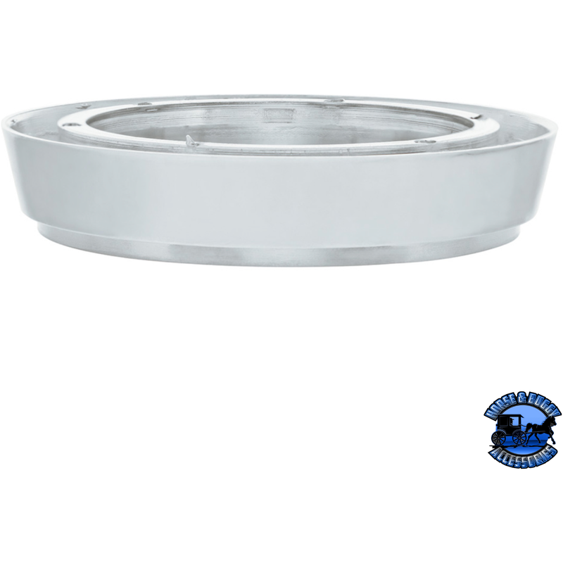 CHROME STEERING WHEEL HUB & HORN BUTTON KIT FOR PETERBILT (2006+) & KENWORTH (2003+) #88259 Steering Wheel Hub Light Gray