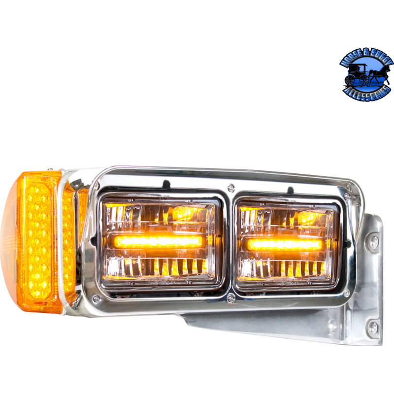 ULTRALIT - 4" X 6" RECTANGULAR LED HEADLIGHT WITH LED POSITION LIGHT (Choose Color) (Choose High or Low) LED Headlight Amber / Low,Amber / High,White / Low,White / High Rosy Brown