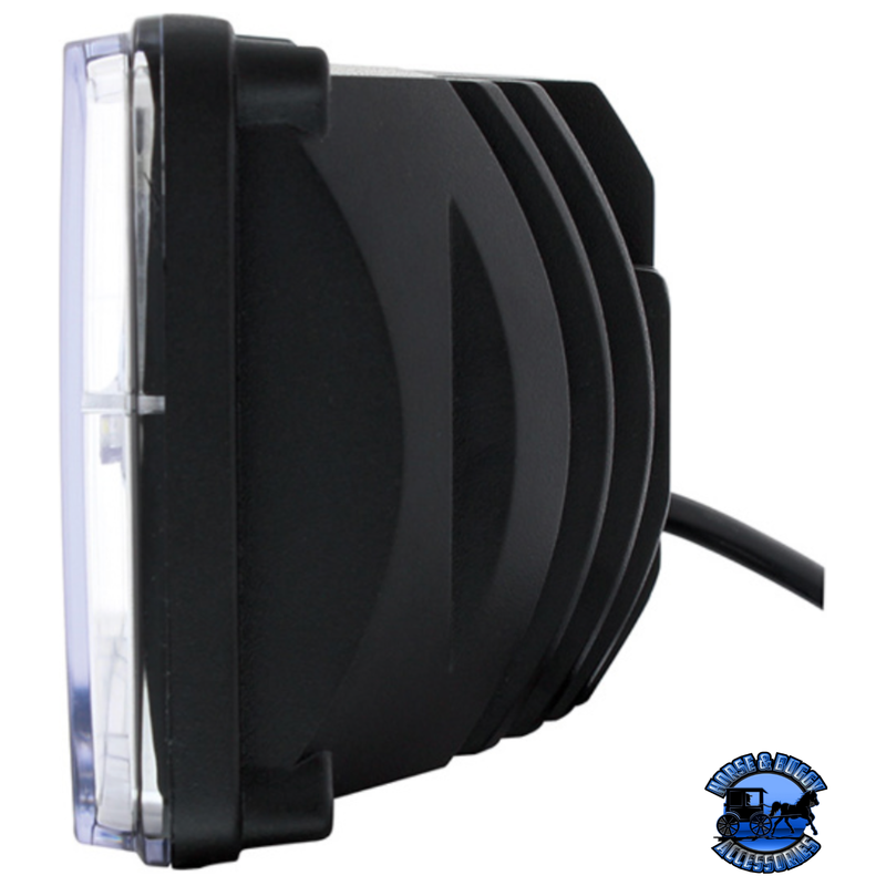 ULTRALIT - 4" X 6" RECTANGULAR LED HEADLIGHT WITH LED POSITION LIGHT (Choose Color) (Choose High or Low) LED Headlight Amber / Low,Amber / High,White / Low,White / High Black