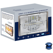 ULTRALIT - 4" X 6" RECTANGULAR LED HEADLIGHT WITH LED POSITION LIGHT (Choose Color) (Choose High or Low) LED Headlight Amber / Low,Amber / High,White / Low,White / High Gray