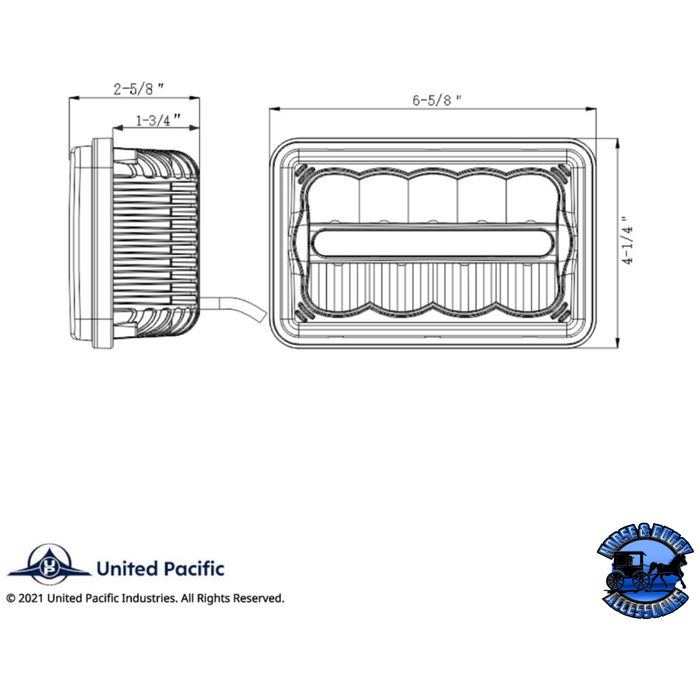 Gray ULTRALIT - 9 HIGH POWER LED 4" X 6" RECTANGULAR LIGHT WITH WHITE POSITION LIGHT BAR #34125 High Power LED