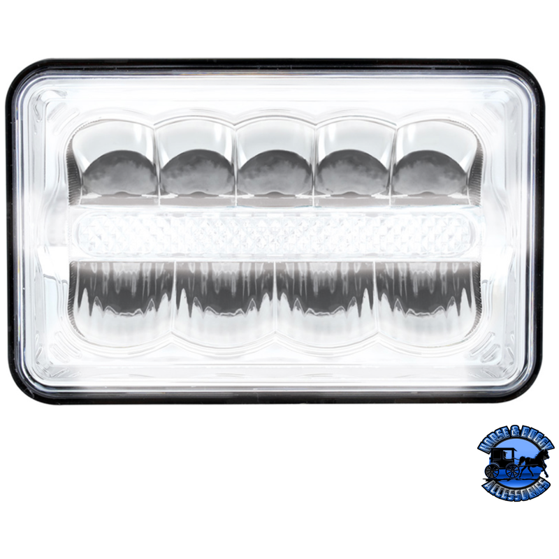 ULTRALIT - 9 HIGH POWER LED 4" X 6" RECTANGULAR LIGHT WITH WHITE POSITION LIGHT BAR #34125 High Power LED Dark Slate Gray