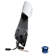 HOOD MIRROR ASSEMBLY W/LED LIGHTS ON MIRROR COVER & GLASS FOR 2018-2024 FREIGHTLINER CASCADIA (Choose Side) Hood Mirror Driver's Side,Passenger's Side Dark Slate Gray