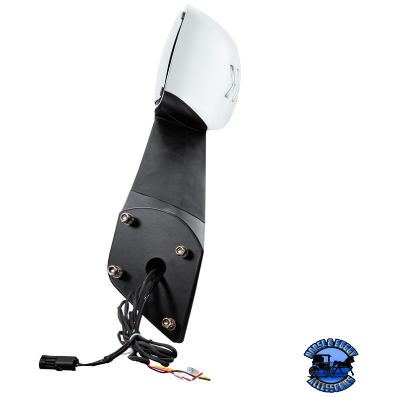 HOOD MIRROR ASSEMBLY W/LED LIGHTS ON MIRROR COVER & GLASS FOR 2018-2024 FREIGHTLINER CASCADIA (Choose Side) Hood Mirror Driver's Side,Passenger's Side Dark Slate Gray